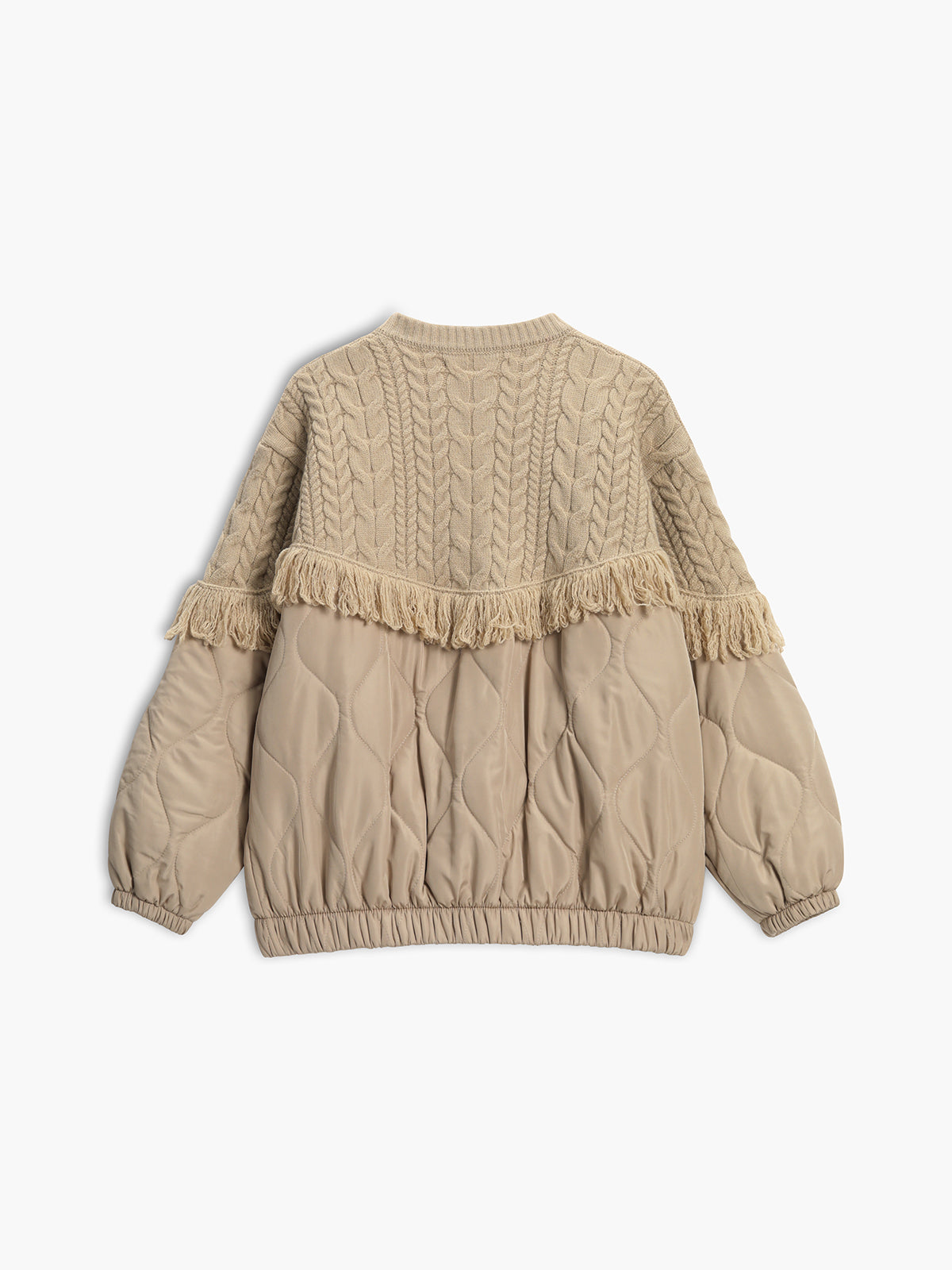 Lenoir™ | Veste matelassée en tricot torsadé patchwork