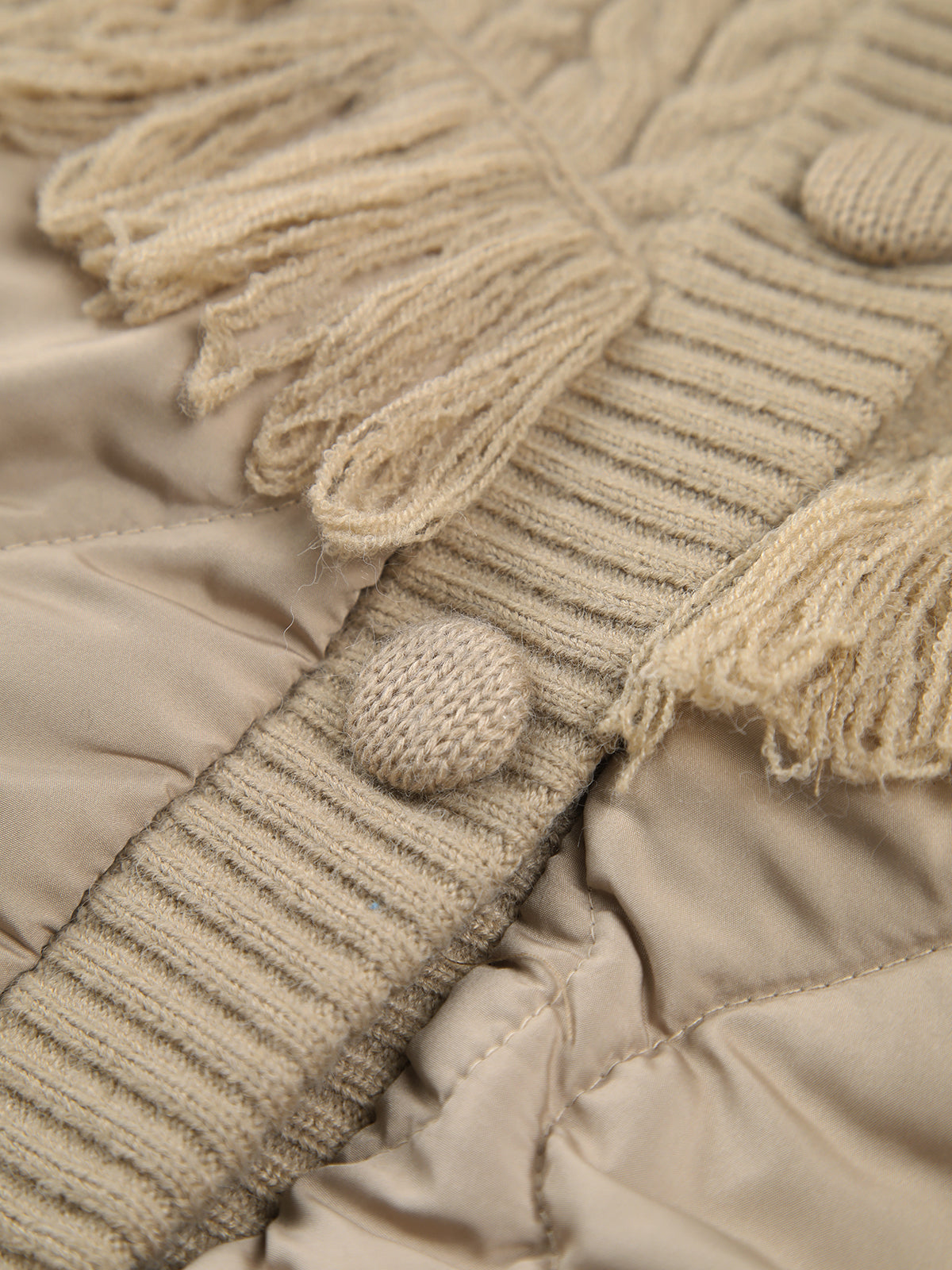 Lenoir™ | Veste matelassée en tricot torsadé patchwork