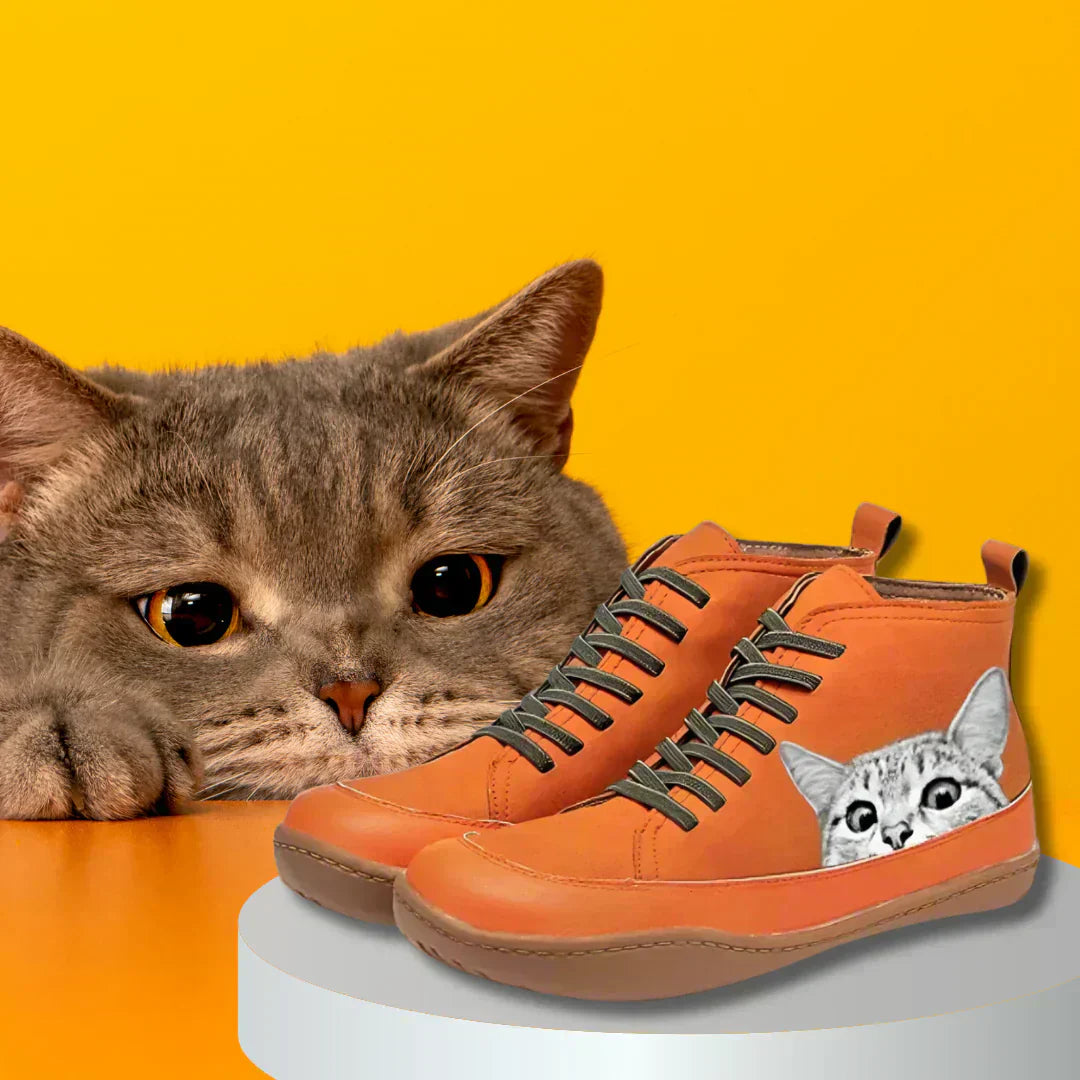Lenoir™ | Bottines en cuir pour amateurs de chats