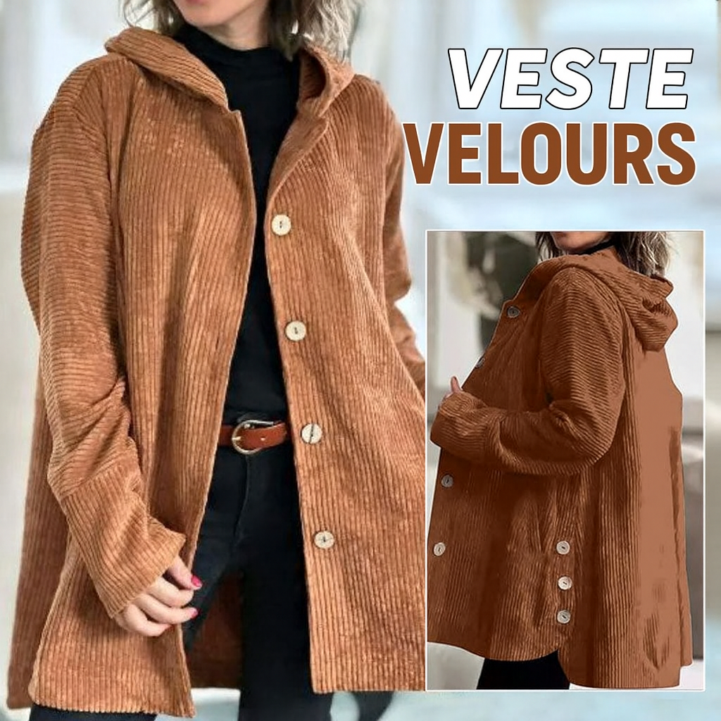 Lenoir™ | Veste à capuche décontractée en velours pour l’automne