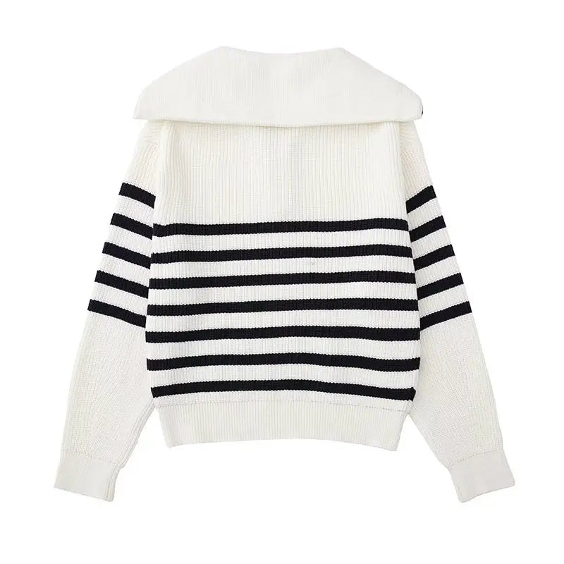 Lenoir™ | Pull zippé rayé