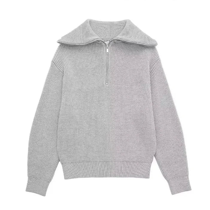Lenoir™ | Pull zippé rayé