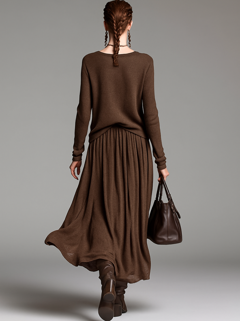 Lenoir™ | Ensemble Jupe et Pull à Col Rond