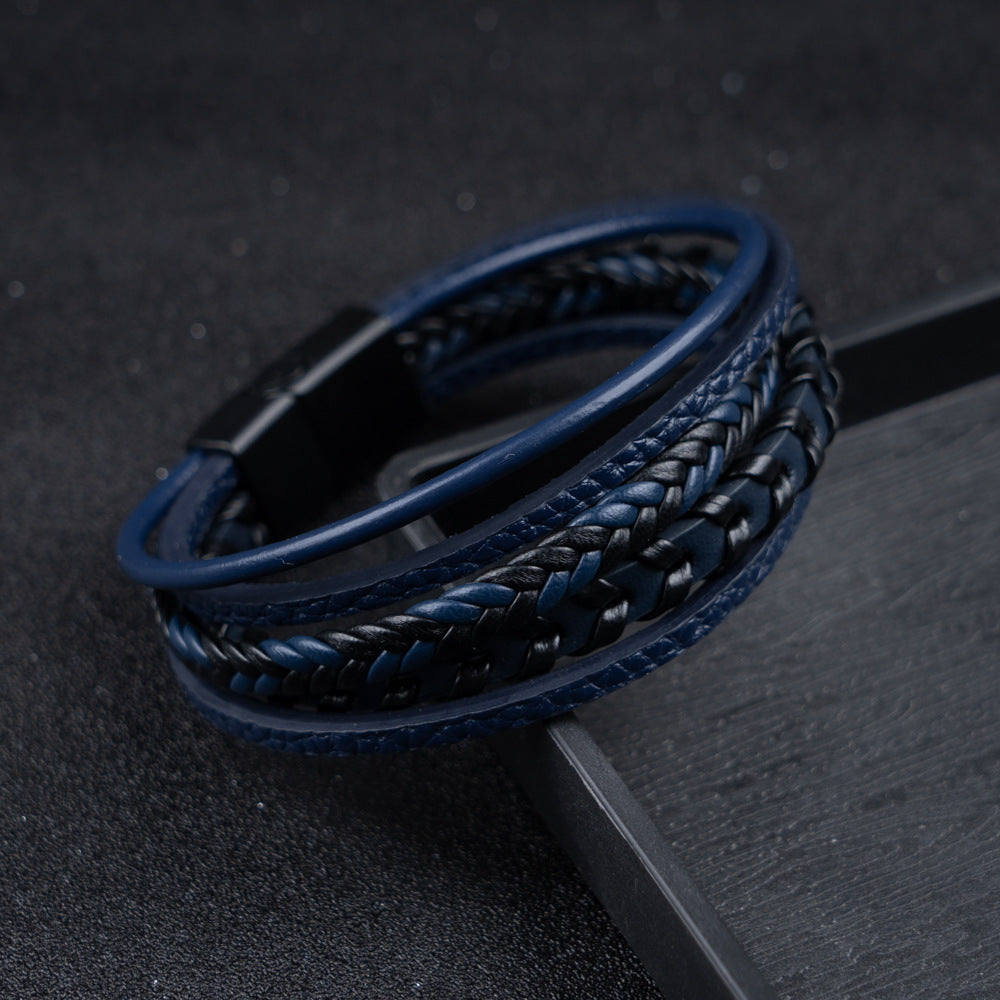 Lenoir™ | Bracelet viking en cuir tressé