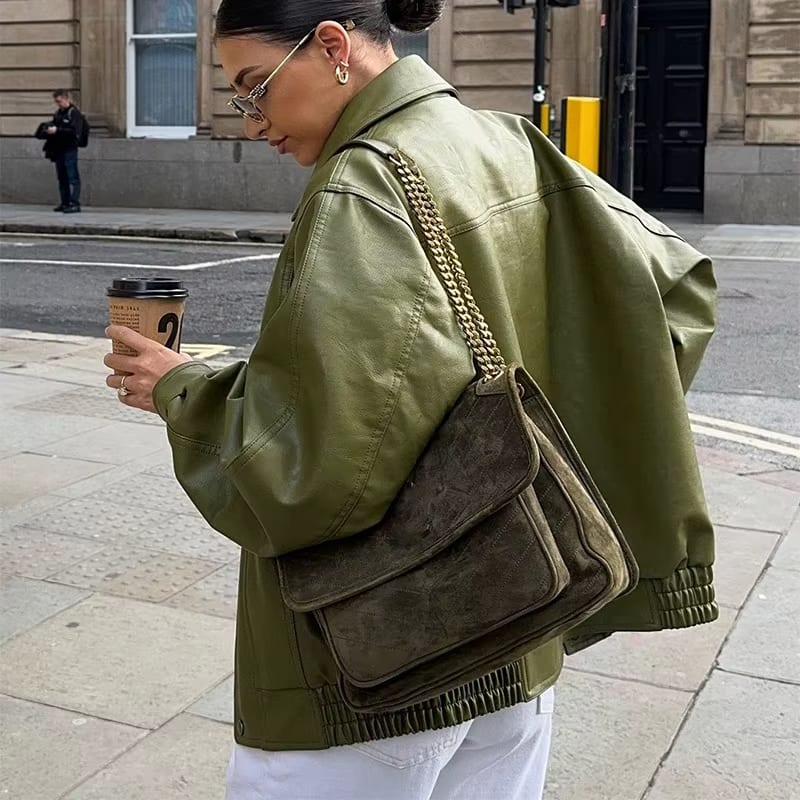 Marie - Veste en Cuir Oversized