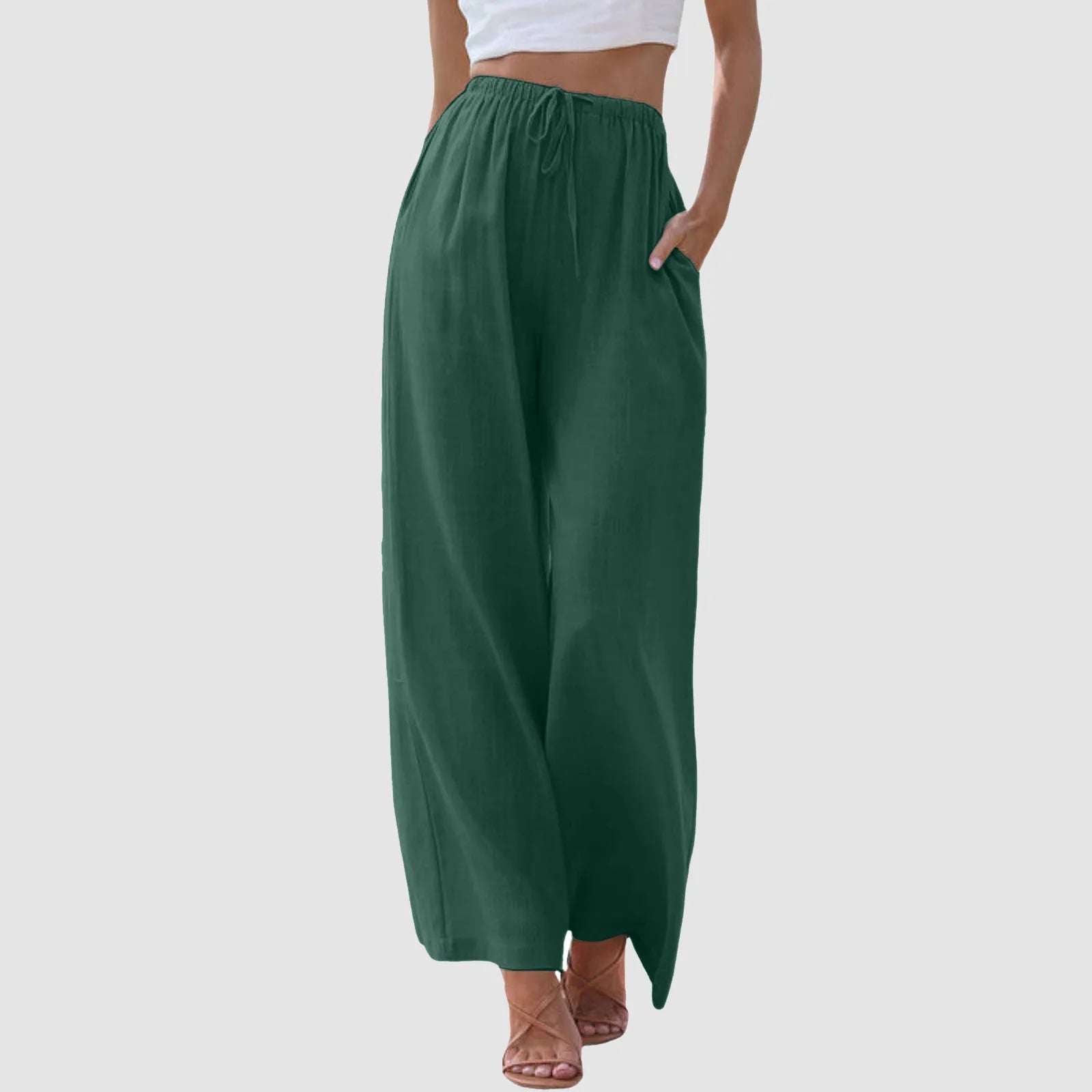 Lenoir™ | Pantalon confort à jambe large et taille haute