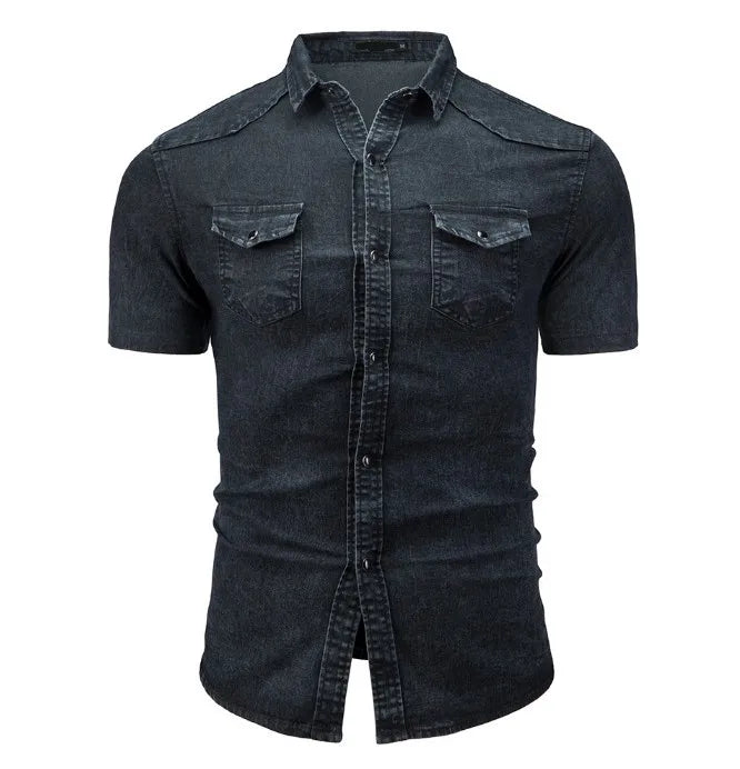 Lenoir™ | Chemise en jean à manches courtes avec poche