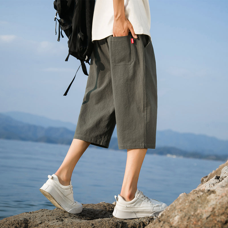 Lenoir™ | Short élégant en coton et lin