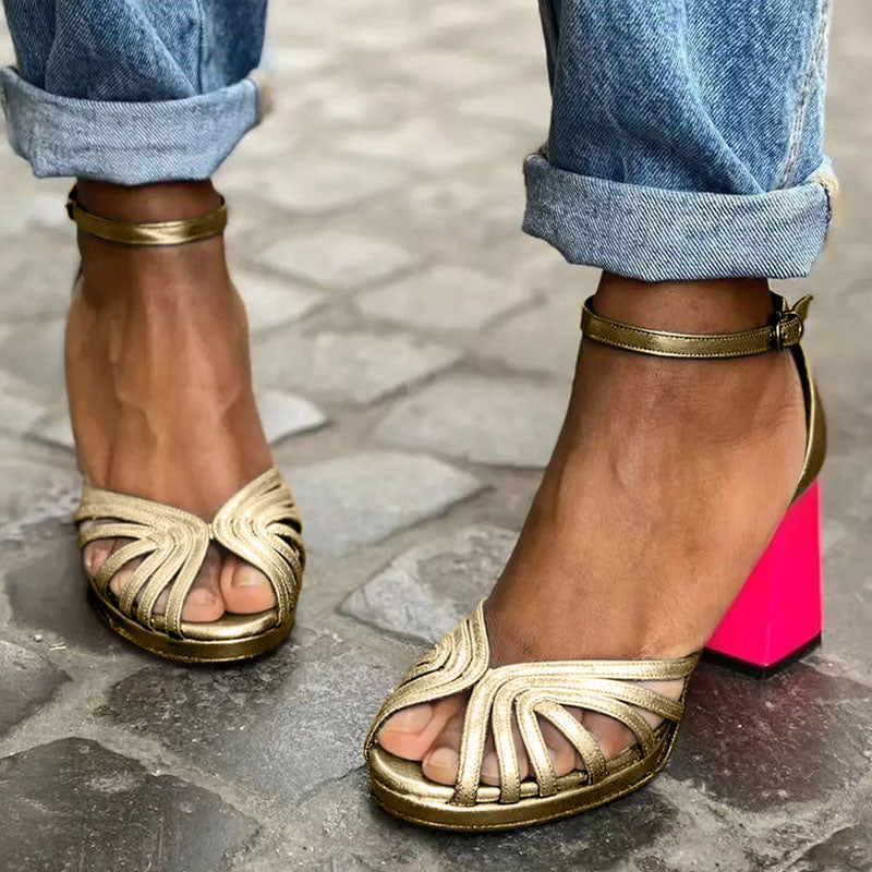 Lenoir™ | Sandales Classiques avec Bride Dorée