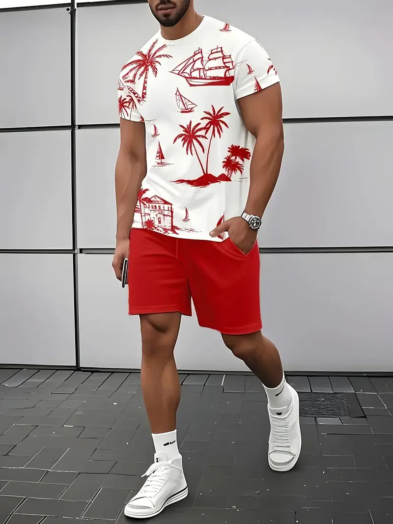 Lenoir™ | Ensemble d'été élégant imprimé deux pièces