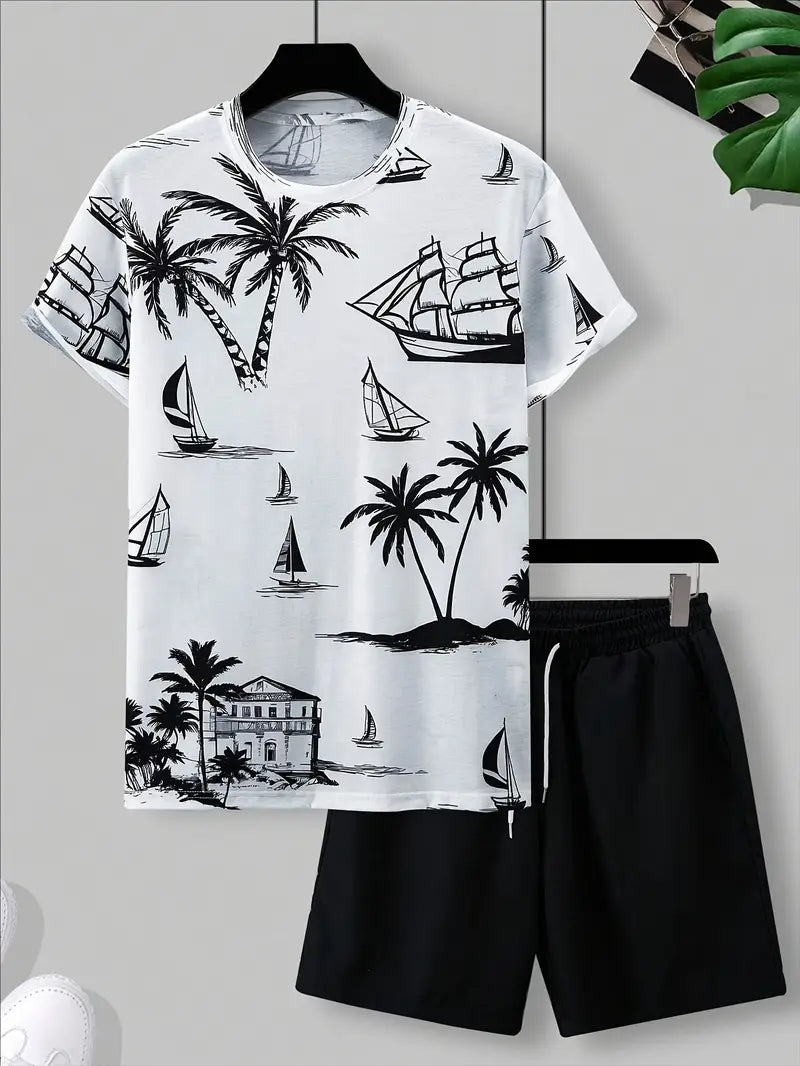 Lenoir™ | Ensemble d'été élégant imprimé deux pièces