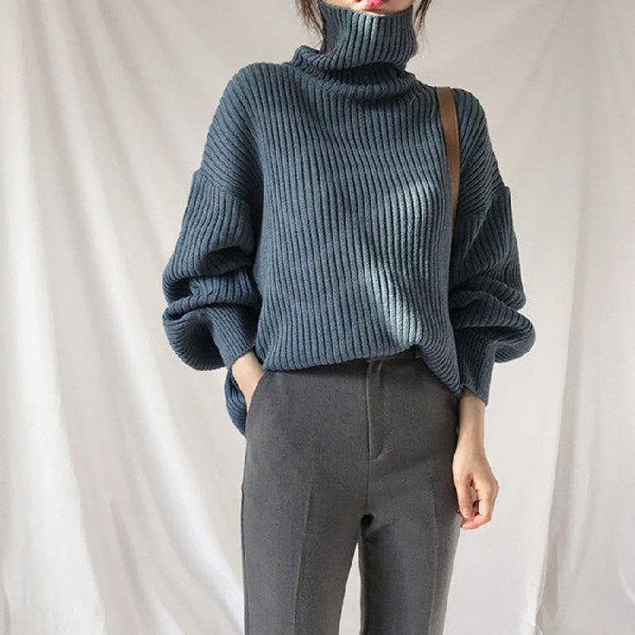 Lenoir™ | Luxe Pull à col roulé et à manches ballon