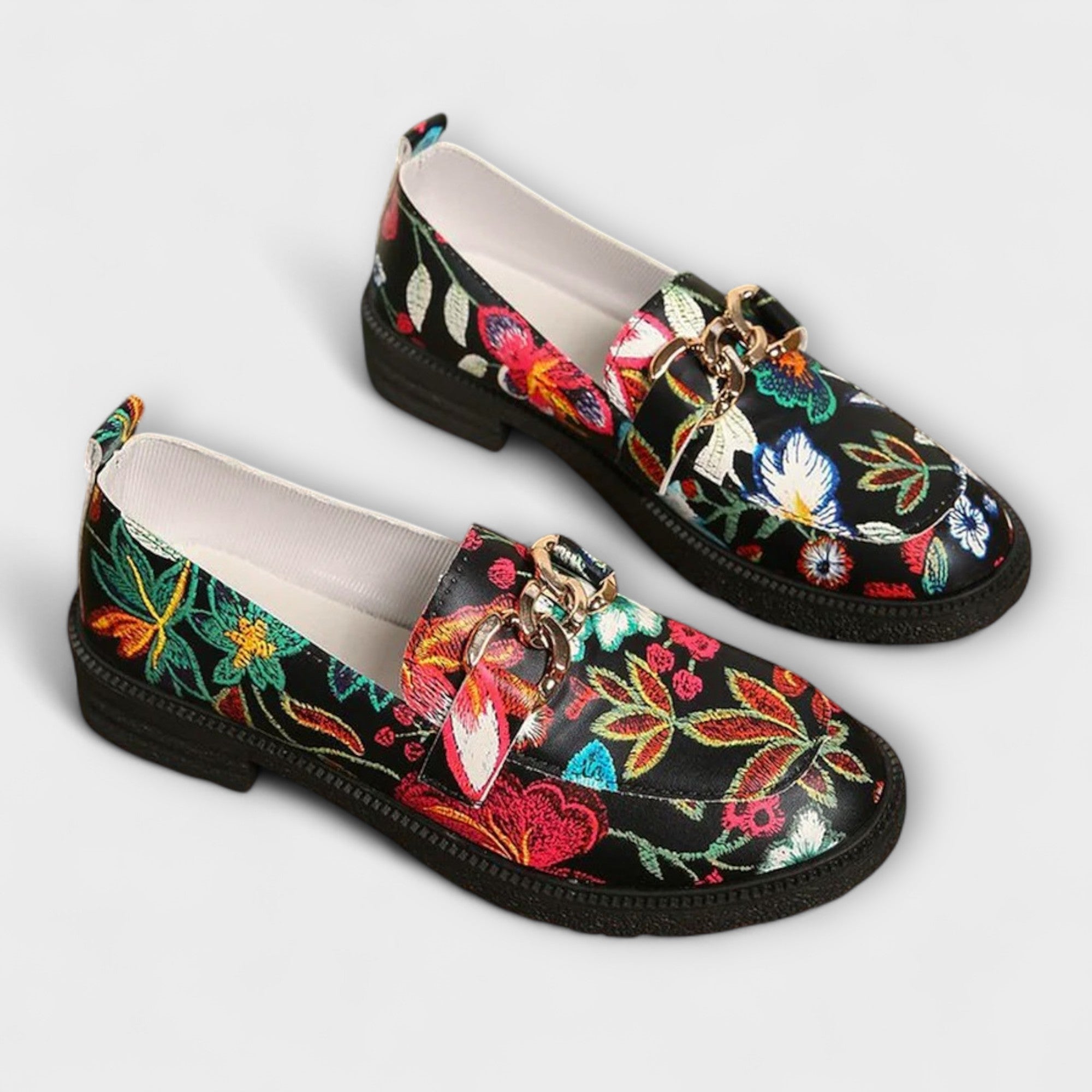 Lenoir™ | Mocassins Multicolores avec Motif Floral
