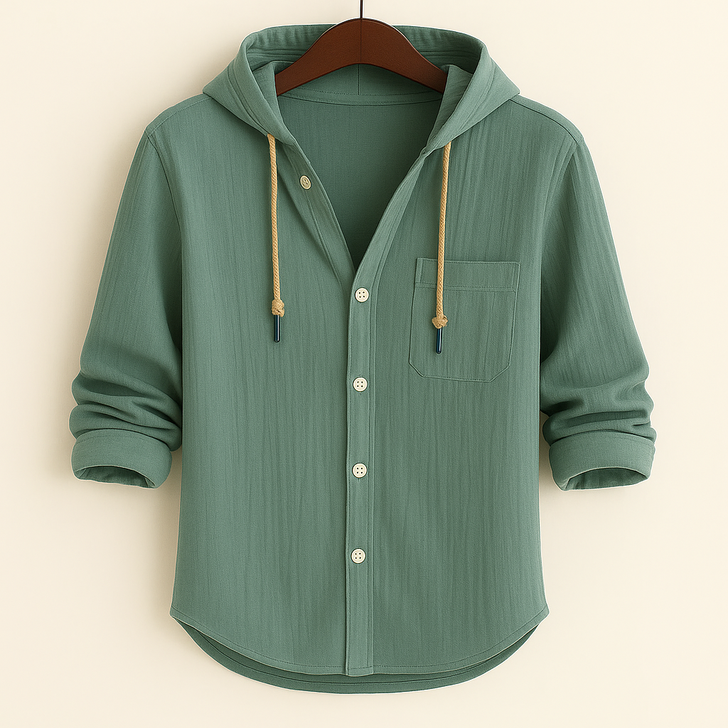 Lenoir™ | CHEMISE DE LUXE EN COTON DOUX AVEC CAPUCHE