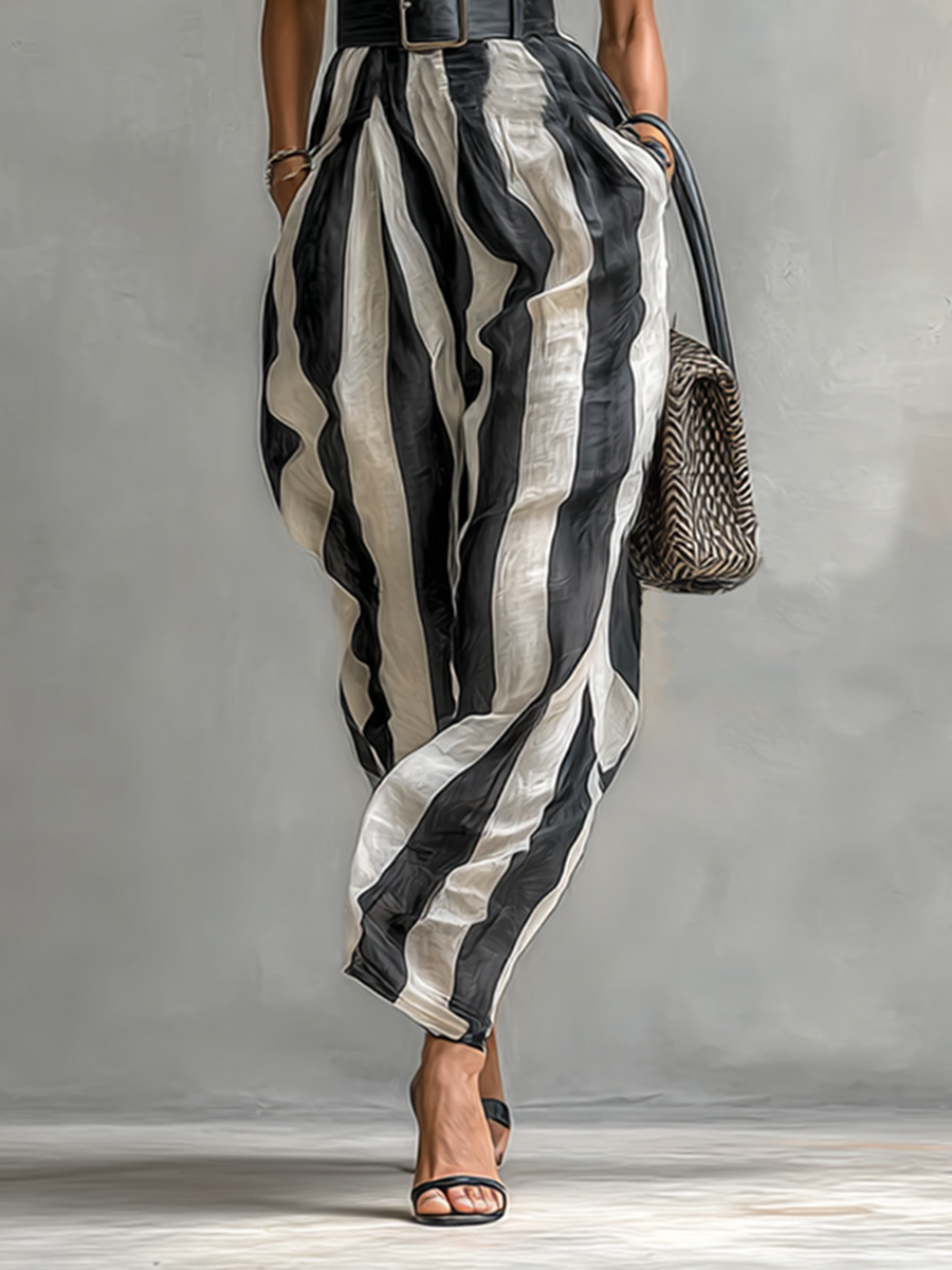 Lenoir™ | Robe Maxi en Chiffon avec Col Haut et Manches Courtes