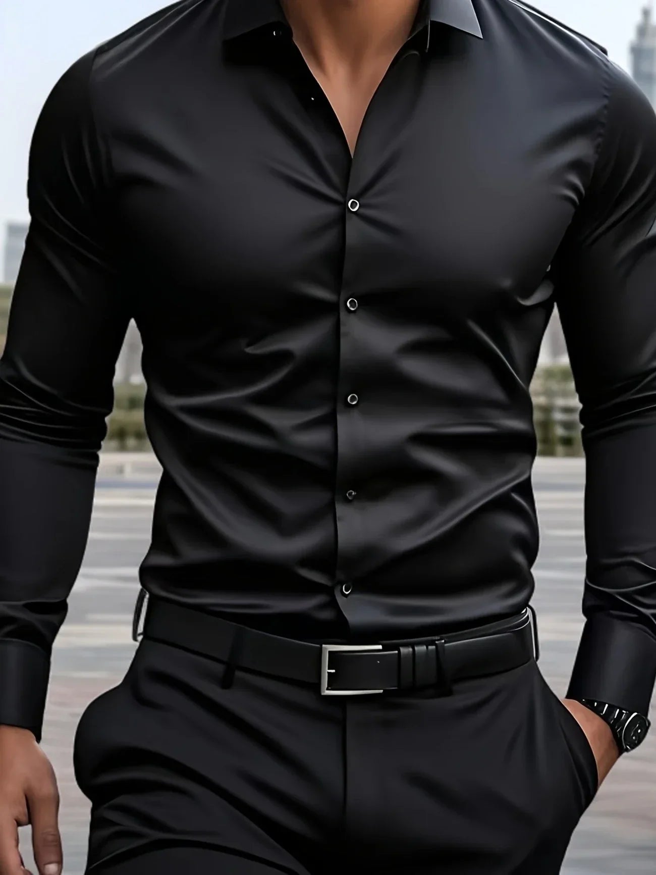 Lenoir™ | Chemise élégante à manches longues avec boutons