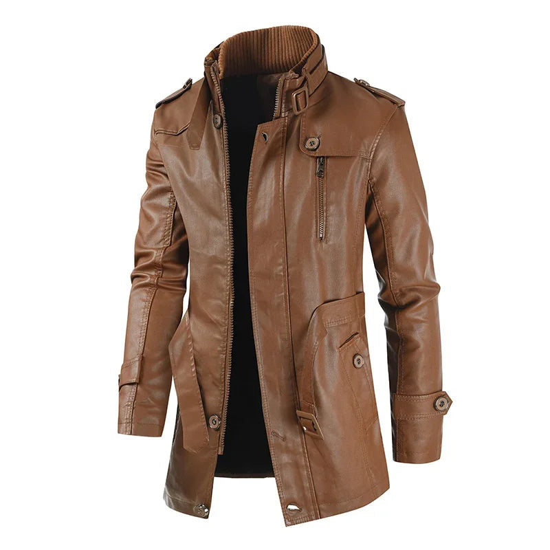 Lenoir™ | Veste de biker en cuir longue élégante