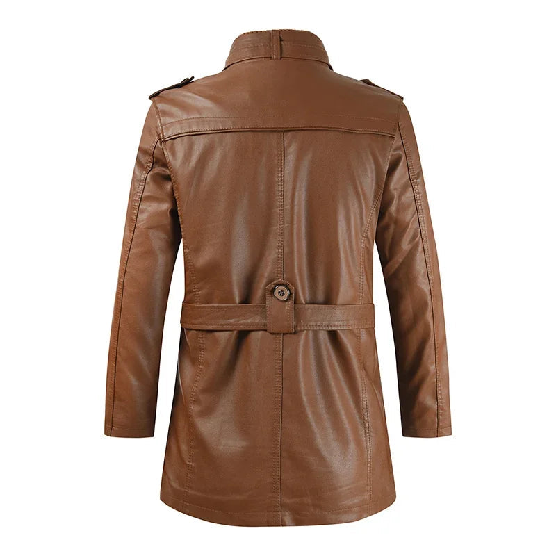 Lenoir™ | Veste de biker en cuir longue élégante